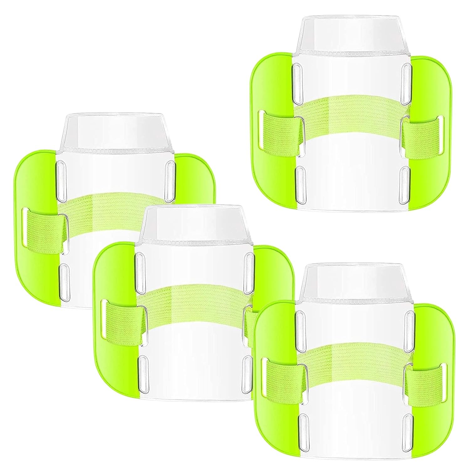 4 Pack Badge Holder Security Armband - SIA Adjustable Hi Vis Elastic Arm Band for Security Doorman License ID Card