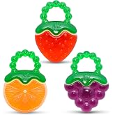 RaZbaby Fruit Koolers 3-Pack Koolers Water-Filled Teethers &ndash; Fun Fruit-Inspired Cooling Relief for 3M+ | Safe, BPA-Free Teether that Soothes Tender Gums