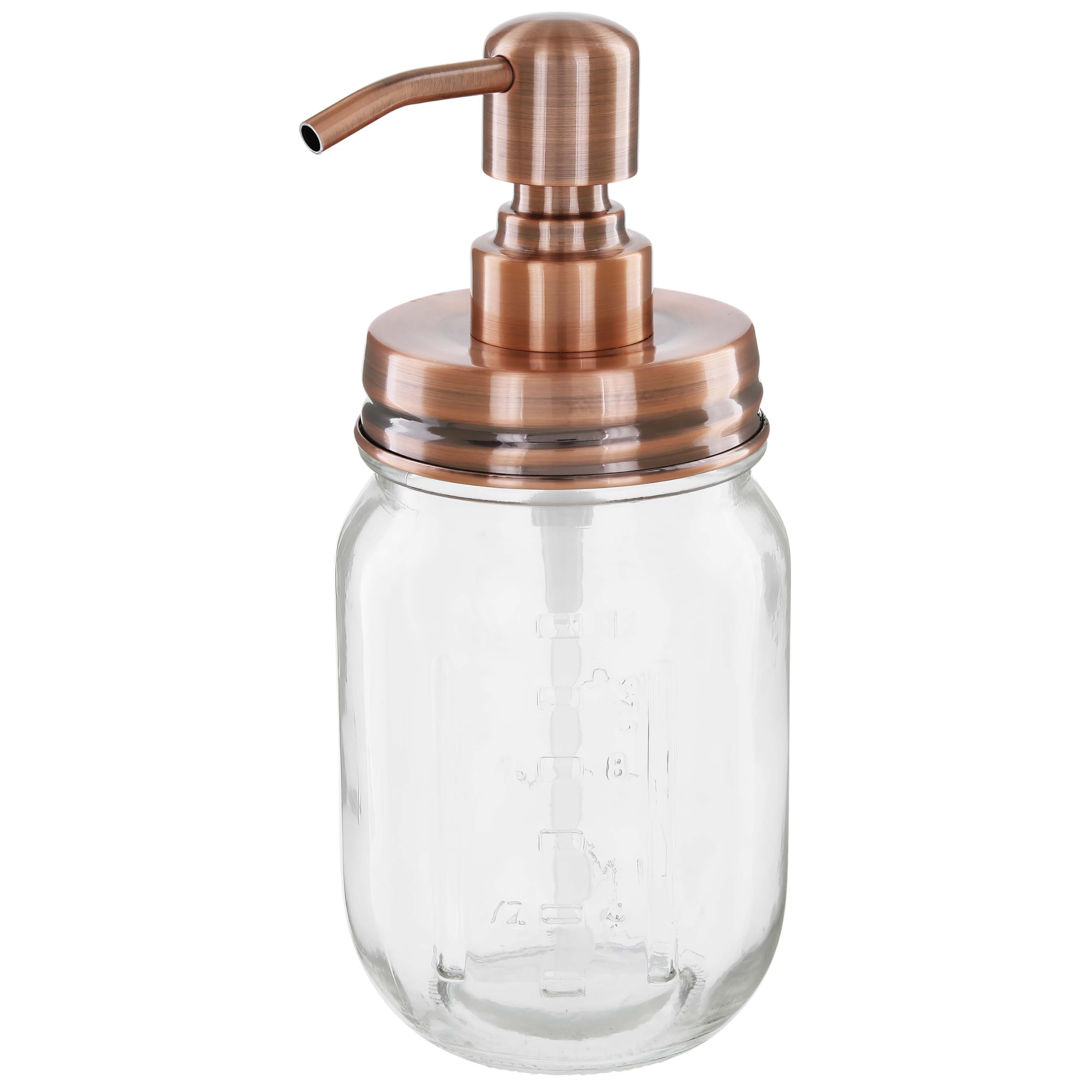 ALTGLAS Vintage Style Liquid Soap Dispenser from Retro Mason Jar Glass with Stainless Steel Pump 16oz/473ml (Vintage Copper)