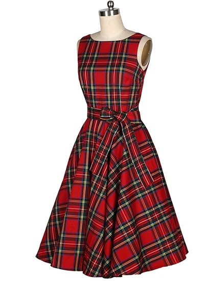 Amazon タータンチェック ワンピース スカート L 赤 ワンピース