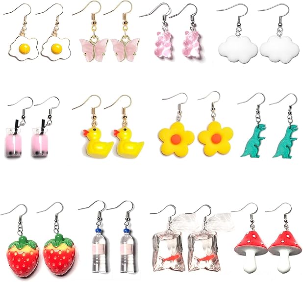Funny Earrings Fun Cool Earrings Aesthetic Cute Funky Alt Unique