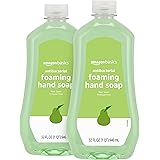 Amazon Basics Foaming Antibacterial Soap Refill, Pear Scent, Triclosan-Free, 32 Fluid Ounces (ONLY Fits Foaming Dispensers),