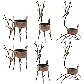 Funpeny Reindeer Tea Light Candle Holders, 6 Pack Iron Christmas Decoration for Party Dining Table Centerpeice Decorative
