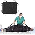 Moocard Patient Lifting Bed Pad - 48x40-inch Extra-Large Patient Lift Aid Sheet with Handles - Patient Transfer Sheet for Repositioning, Turning, Moving, Sliding - Reusable & Machine Washable, Black