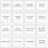 TESWEY Laundry Labels - 18PCS PVC Set for Organizing, Waterproof for Laundry Containers & Glass Jars