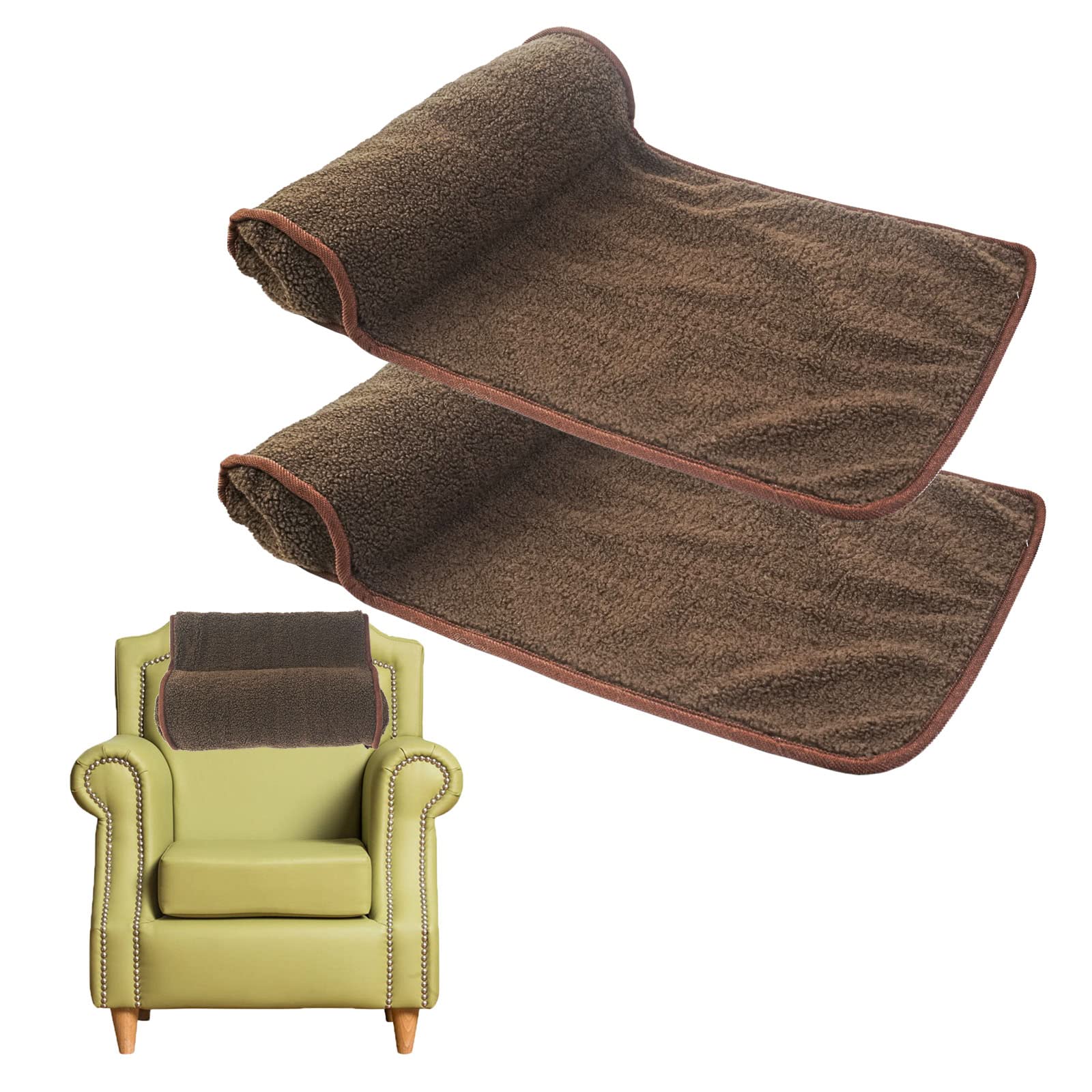 Xikangshun 55×35cm Neck Pillow for Recliner Head Pillow, Hanging Recliner Neck and Head Pillow, Large Neck Roll Recliner Head Travel Pillow for Car/outdoor Chair and Sofa (Brown, 2Pack)