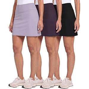 3 Pack Women's 16 Inch Skort with Pockets Golf Tennis Athletic Workout Gym | Available in Plus Size, Pickleball, Hiking, Casu