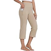Willit Women's Yoga Capris Pants High Waist Leggings Crop Straight Leg Athletic Exercise Workout Capris 21"