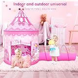 SENODEER 3PC Princess Tent Playset for Girls Pink Indoor Outdoor Kids Tent Ball view 8