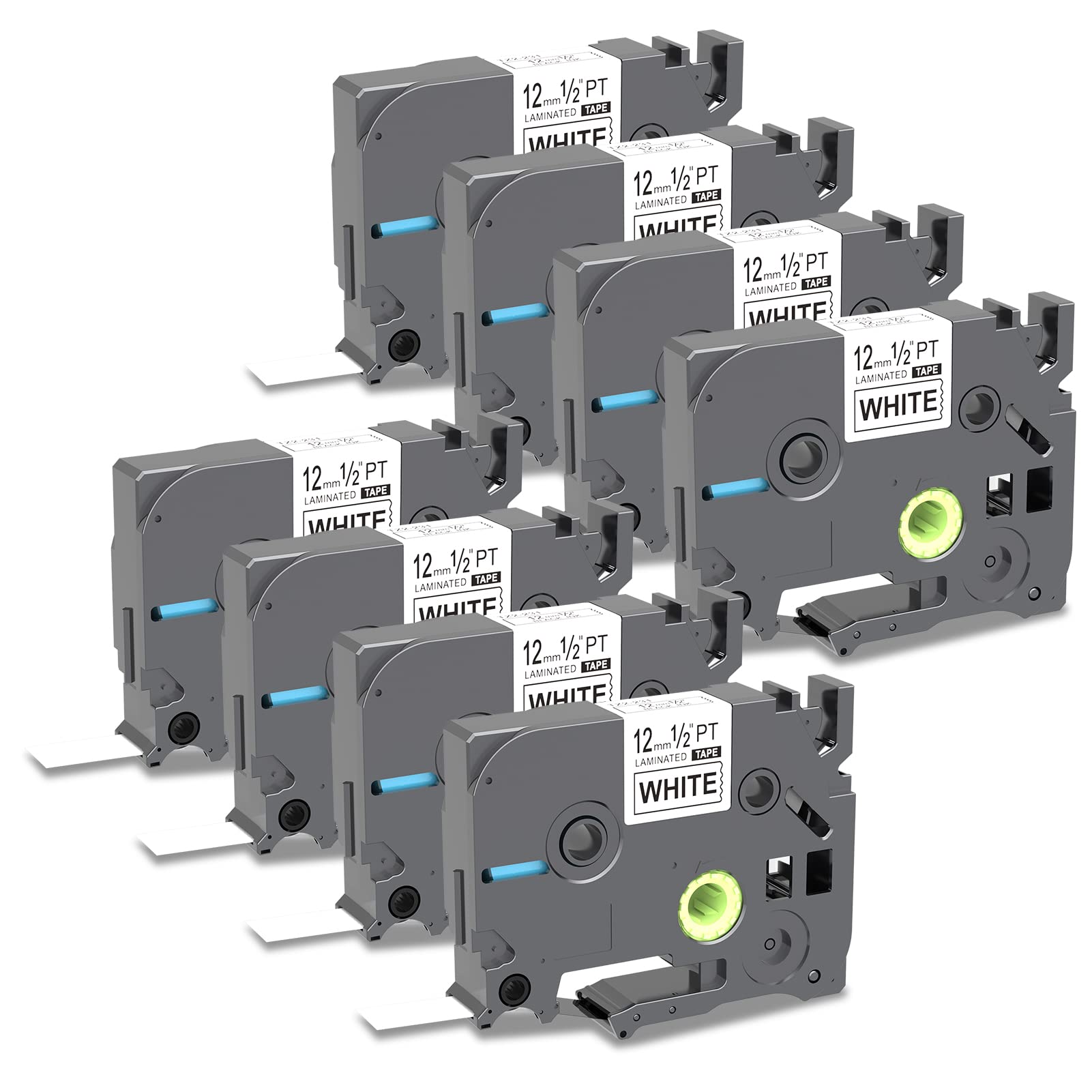 8 x Label Tape Replacement for Brother P-Touch TZe-231 Tze Tape 12mm 0.47 Black on White Laminated Cassette Work with Brother p Touch H101c H-110 P300BT H100 H105 H107B Label Maker