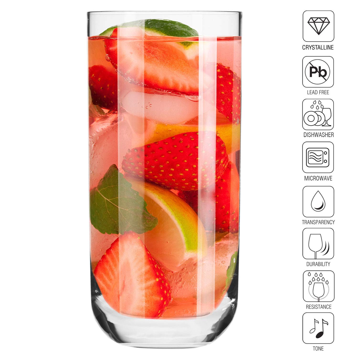 Set Di 6 360 Ml Ristorante E Ricevimenti Ideale Per La Casa Adatto Alla Lavastoviglie E Al Forno A Microonde Krosno Alto Bicchieri Acqua Succo Vetro Collezione Glamour Bicchieri Per Cocktail Stoviglie