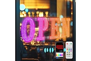 Open Sign, 36"x12" Large LED Open Signs for Business – App & Remote Control, Timer, Custom Colors & Brightness, High Visibili