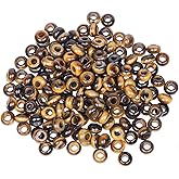 mookaitedecor 25 Pcs Tiger's Eye Large Hole Beads Stone Rondelle Gemstone Loose Beads for Jewelry Making, Bracelet, Macrame Projects, DIY Crafts, 8x14 mm