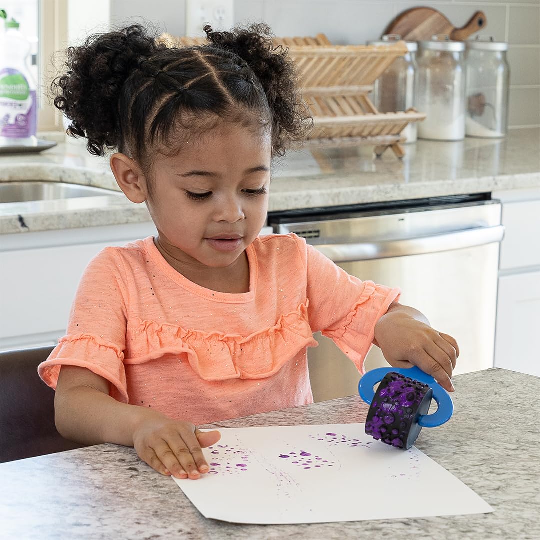 READY 2 LEARN Paint and Dough Explorers - Set 1 - Set of 4 - Sturdy, Chunky Texture Rollers for Kids and DIY - Art Tools for Pottery, Posters and Dough