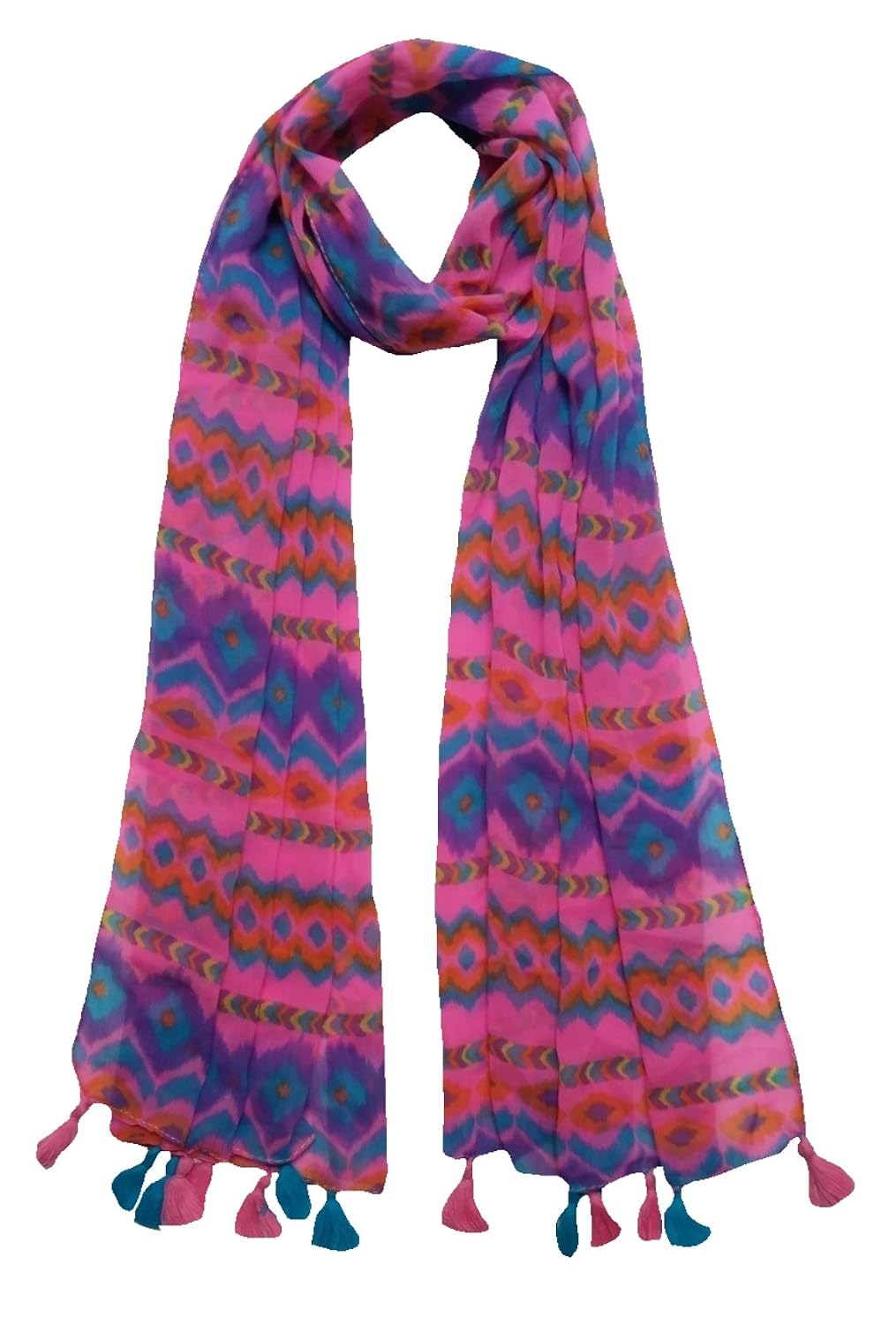 fusfus women's cotton stoles (f0148, multicolour, free size)