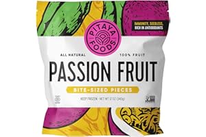 Pitaya Foods - Passion Fruit Bite-Sized Pieces, Pre-Packaged Frozen Fruit, No Added Sugar or Preservatives, Good Source of Fiber, Iron, & Vitamin C, 100% Fruit, Non-GMO (12 oz, 8-Pack)