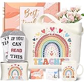 fcaylo Funny Christmas Gifts for Teacher, Canvas Tote Bag Gifts for Women Thank You Birthday Present for teachers