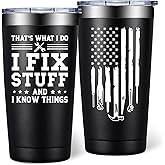 DOEARTE Gifts for Men - Birthday Gift for Male, Husband, Grandpa - I Fix Stuff and I Know Things - Valentines Day Fathers Day Gift for Men - 20oz Tumbler