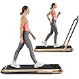 Goplus 2 in 1 Folding Treadmill, 2.25HP Under Desk Electric Superfit Treadmill, Installation-Free with APP Control, Remote Control, Bluetooth Speaker, LED Display, Walking for Home