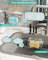 HapiRm Multifunctional Sink Caddy Brushed Nickel M-shaped, 2 Install Modes view 3