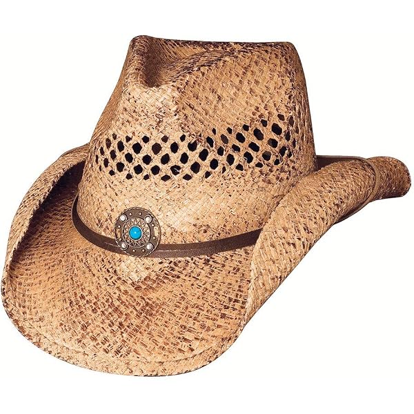 Melesh Adult Sun Straw Western Cowboy Hat (Coffee) at Amazon  display picture 3