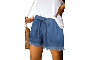 KISSMODA Womens Summer Shorts Leopard/Camo/Solid/Floral Print Elastic Waist Pocketed Casual Pants