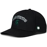 Black Clover Standard Michigan State Game Day Adjustable Snapback Hat, Black/Cotton Twill Dark Green 3D Embroidery
