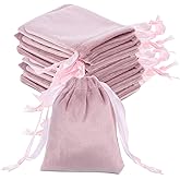 HaiFafafaing 12pcs Velvet Gift Bags With Drawstrings 3x4 Inch Pink Small Velvet Cloth Drawstring Gift Bags Jewelry Pouches For Gifts Wrapping Wedding Party Favor Christmas DIY Craft