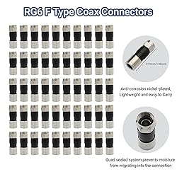 50Pcs RG6 Compression connectors,F Type Coaxial