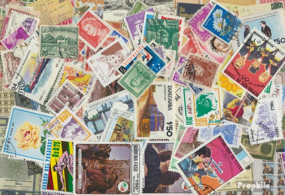 Prophila Collection all World 100 various stamps Overseas (Stamps for collectors)