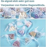 Carehabi 100 Pcs Organza Gift Bags White 7x9cm Small Jewelry Pouches view 5