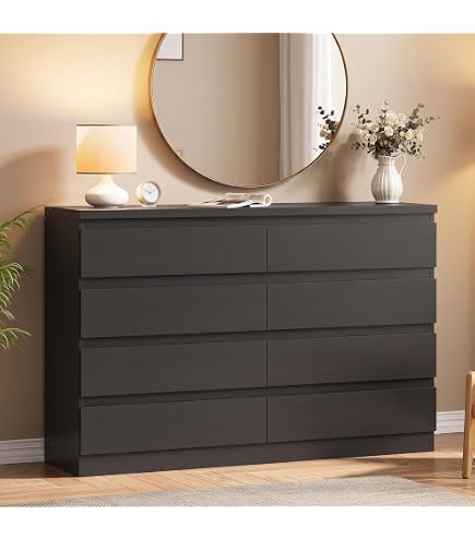 kullen 6 drawer dresser black brown RESOM for Bedroom, 55