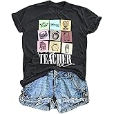 Teacher Shirts for Women in My Teacher Era Shirt Kindergarten Teacher Graphic Tee Casual Teaching Life Shirts