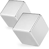 DIYMAG Strong Rare Earth Magnet, Big Cube Neodymium Science Magnet 25x25mm | N52 Large 2 Pack Industrial High Powerful Block Magnets Disc Thick for Crafts, Fridge Unique