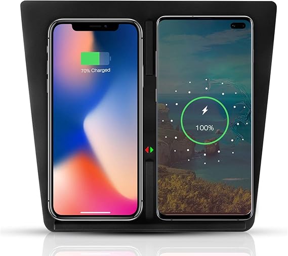 Tesla Model 3 Qi Wireless Phone Charging Dock Center Console Wireless Charger With Usb Splitter For Tesla Model 3 Gen 2 Black