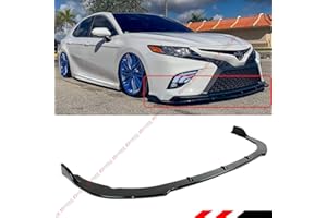 CUZTOM TUNING JDM 3 Pieces Style Glossy Black Front Bumper Lip Spoiler Splitter Compatible with 2018-2020 Toyota Camry SE XSE