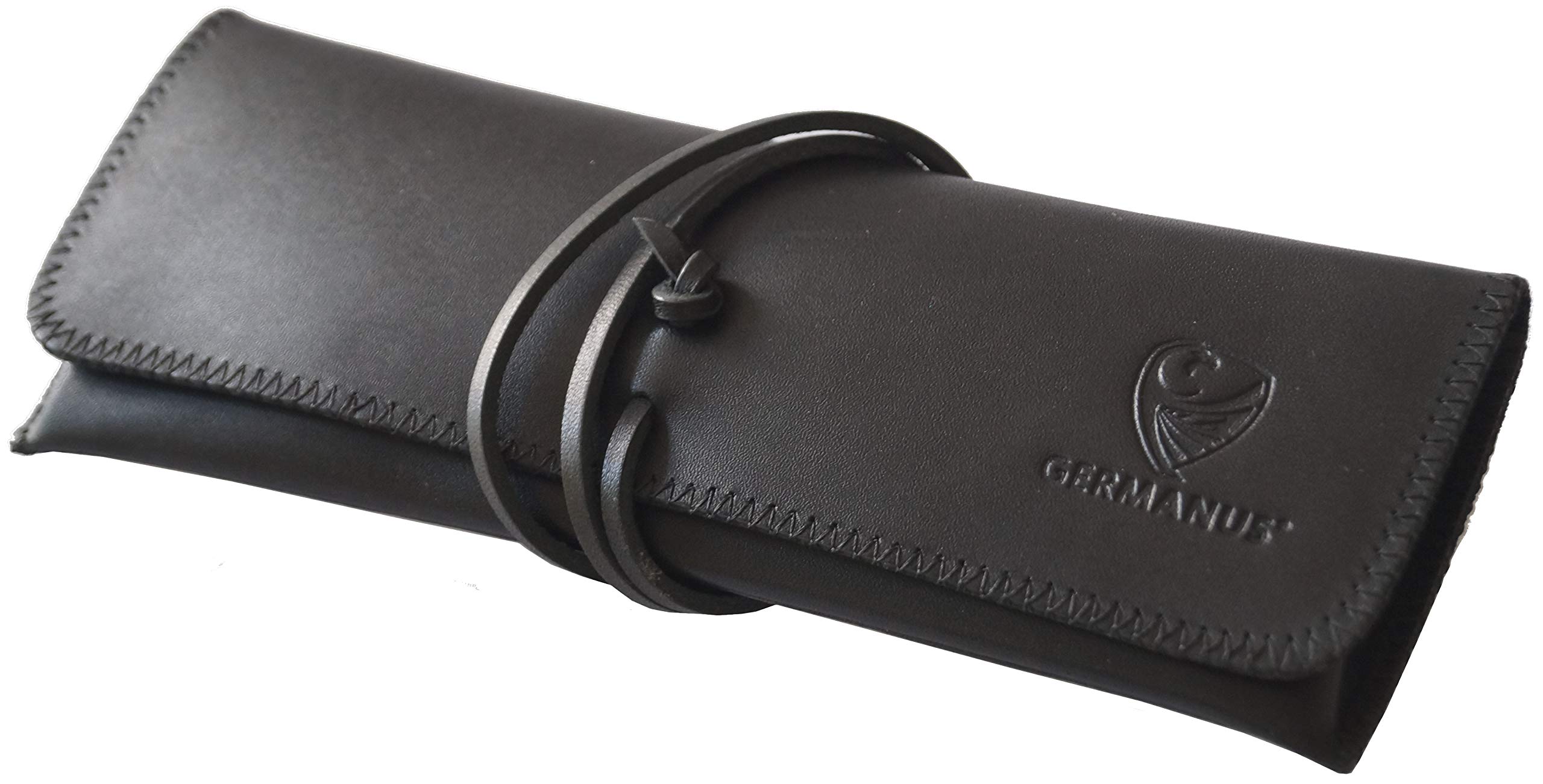 GERMANUS Leather Pencil Case Strap - Made in EU (Black)