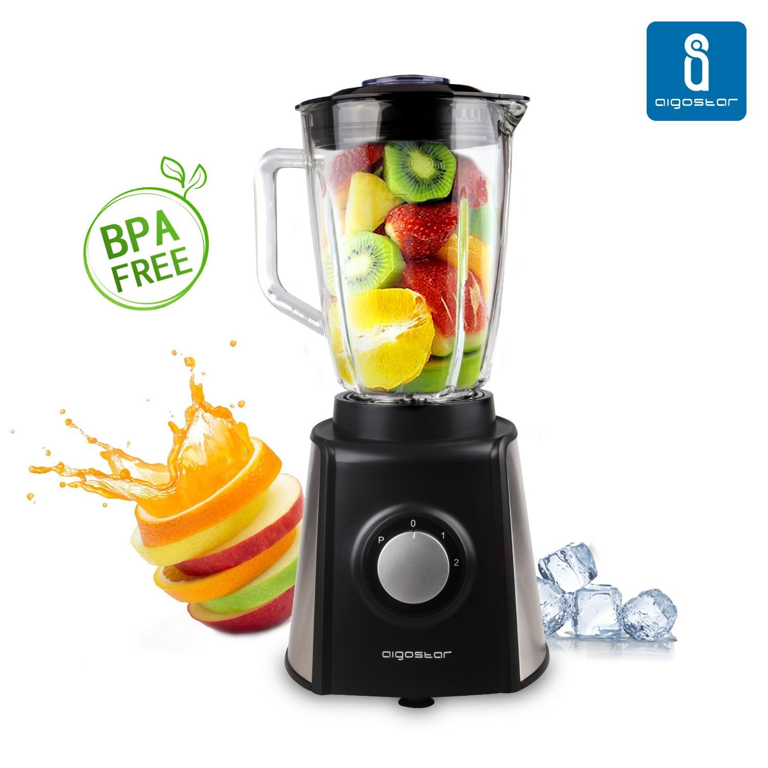 Aigostar Black Windmill IRY Batidora americana de vaso potencia W velocidades pica