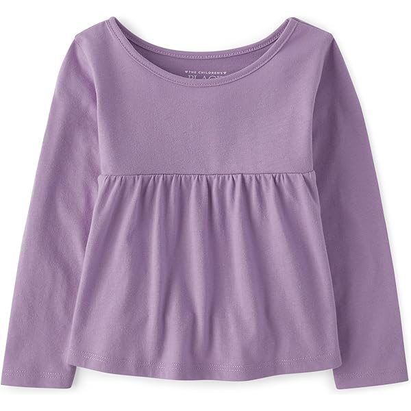 GAP Baby Girls' Long Sleeve Peplum Tee - 100% Cotton Casual Top