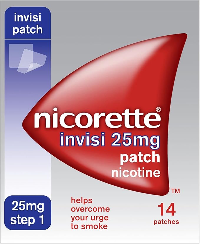6 x Nicorette Step 1 Invisi 25mg Patch Nicotine 14 Patches Amazon.co