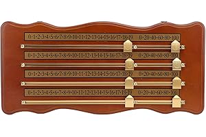 Billiard Score Board, Wall Mounted 4 Track Shuffleboard Scoreboard Referee Gear Scorer Board High Density Wooden Snooker Scor