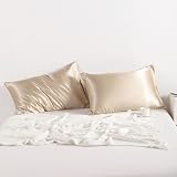 NTBAY Silk Satin Pillowcases 2 Pack Taupe 50x90 cm Envelope Closure view 5