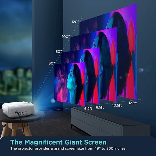 Proyector WiFi Proyector Porttil 6000 Lmenes Soporta 1080p Full HD Cine en Casa 300 Duplicar Pantalla para AndroidiPhone Smartphone iPadHDMIUSBVGAAVSD GC357