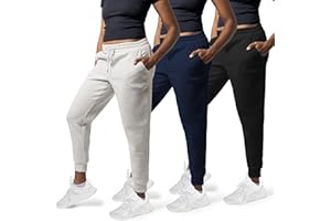 Common Stitch 3 Pack Sweatpants Women, Cozy Womens Sweatpants, Fleece Womens Yoga Joggers (Available in Plus)
