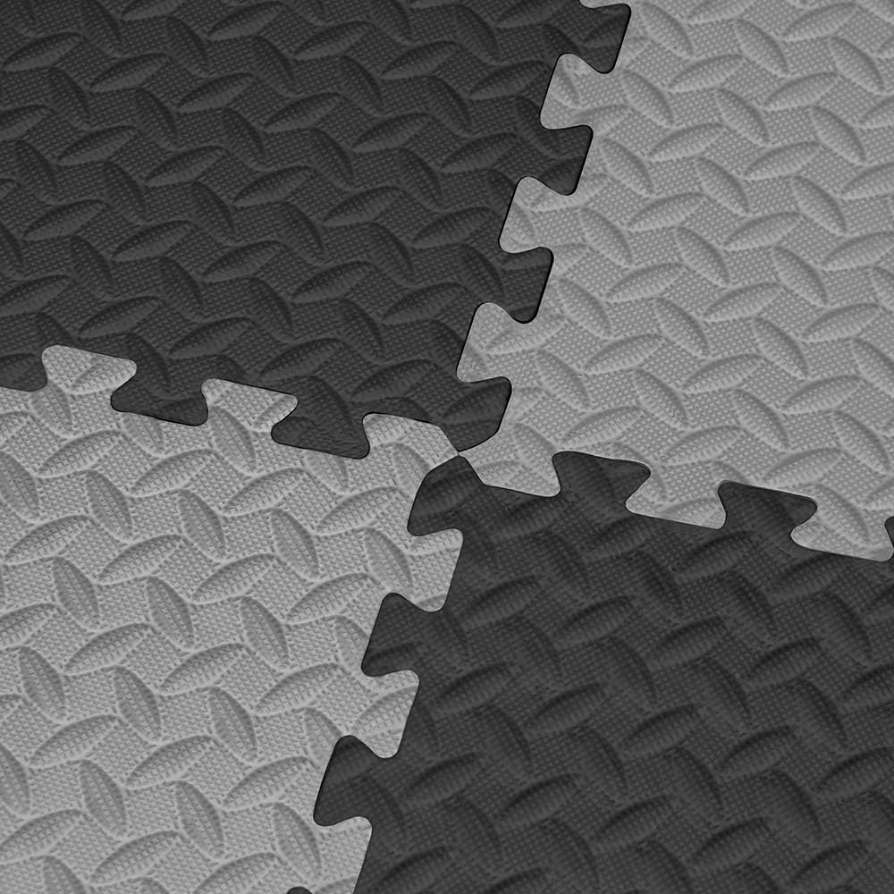 innhom Gym Mat Puzzle Exercise Mats Interlocking Foam Mats Protective Flooring Mats with EVA Foam Floor Tiles for Gym Equipment Workouts, 12 Black and 12 Gray : Sports & Outdoors