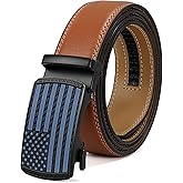 SANSTHS Men's Belts Leather Ratchet Dress Belts for Men with Adjustable Slide Buckle in Gift Box