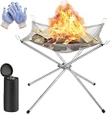 TuDou Portable Fire Pit Camping Outdoor Folding Firepit with Gloves Bag view 1