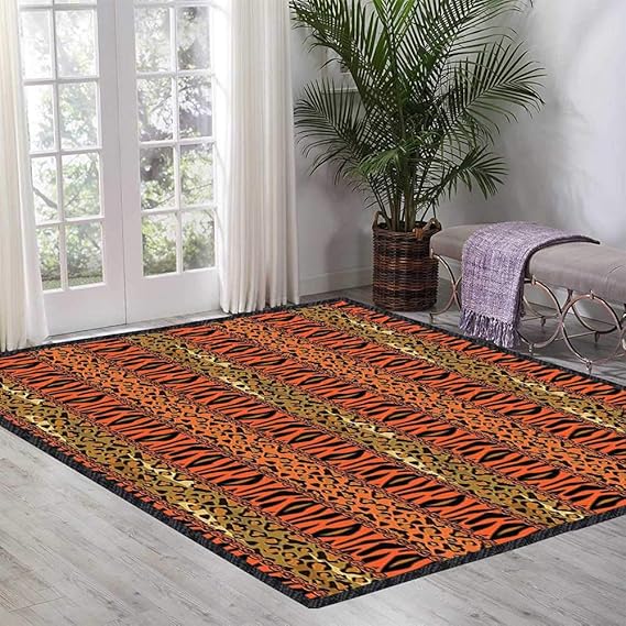 Alfombra Africana con diseño de Leopardo y Guepardo, con Estampado de