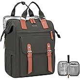 LOVEVOOK Laptop Backpack, Travel Bag with 17.3 inch Laptop Compartment, Water Resistant Teacher Nurse Doctor Work Bag, Anti-theft Daypack, Dark Grey Brown