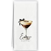 Bnzolyoia Espresso Martini Kitchen Towels - Martini Gifts for Women, Bar Towels for Bartender, Bar Cart Decor, Espresso Tini Hand Towels Dish Towels for Kitchen Coffee Bar, 16x24 Inch